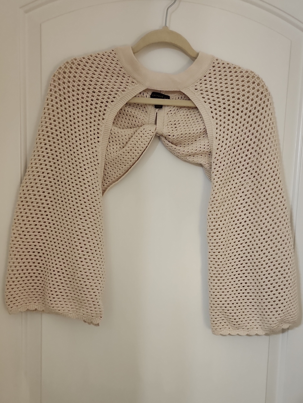 Current Air Cream Openwork Knit Shrug